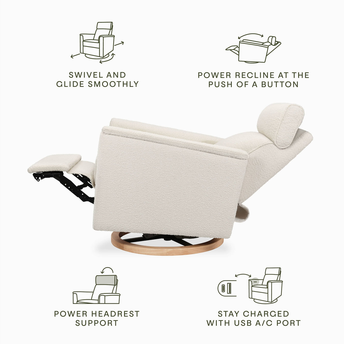 Namesake Gliders & Rockers Namesake Willa Plus Power Glider Recliner + Power Headrest