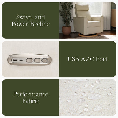 Namesake Gliders & Rockers Namesake Willa Plus Power Glider Recliner + Power Headrest