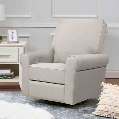 Namesake Gliders & Rockers Performance Grey Eco-Twill Monogram by Namesake Monroe Power Recliner and Swivel Glider