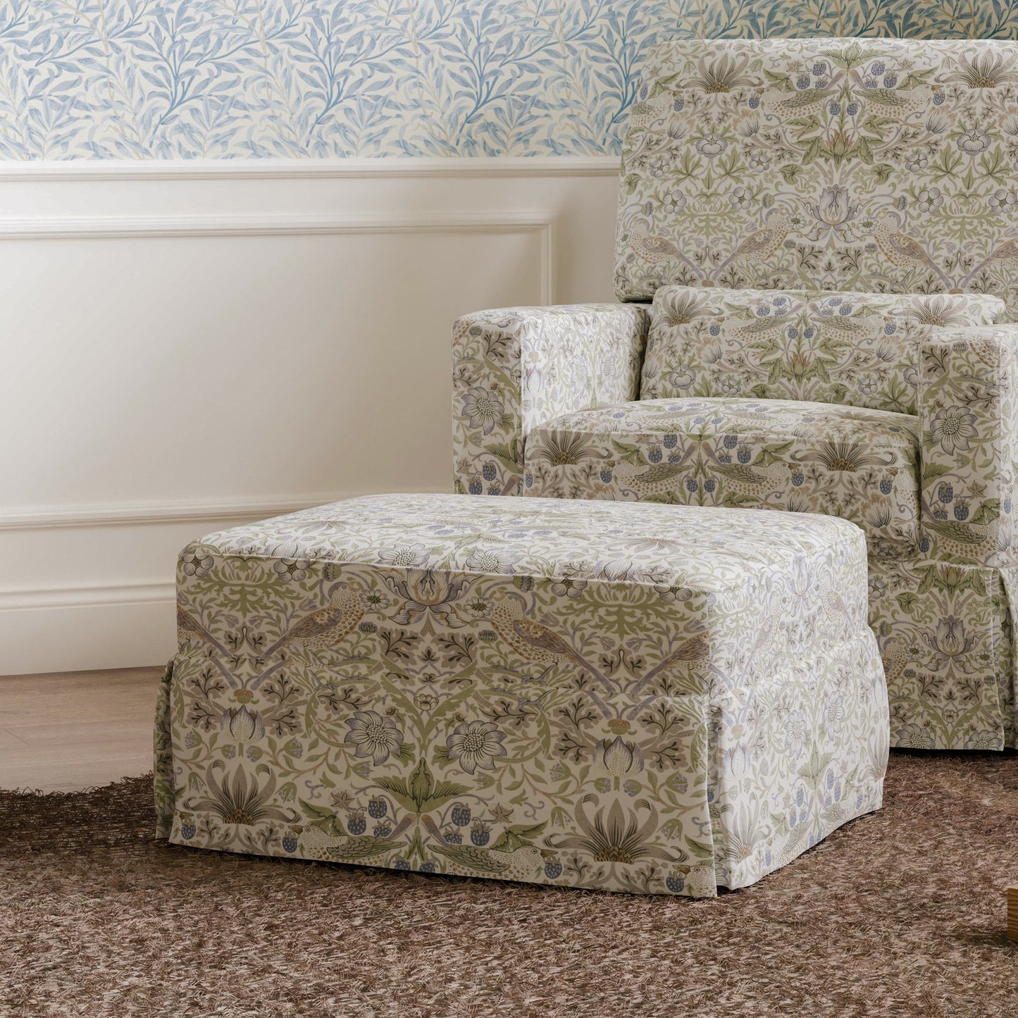 Namesake Ottomans Morris & Co. x Namesake Crawford Gliding Ottoman