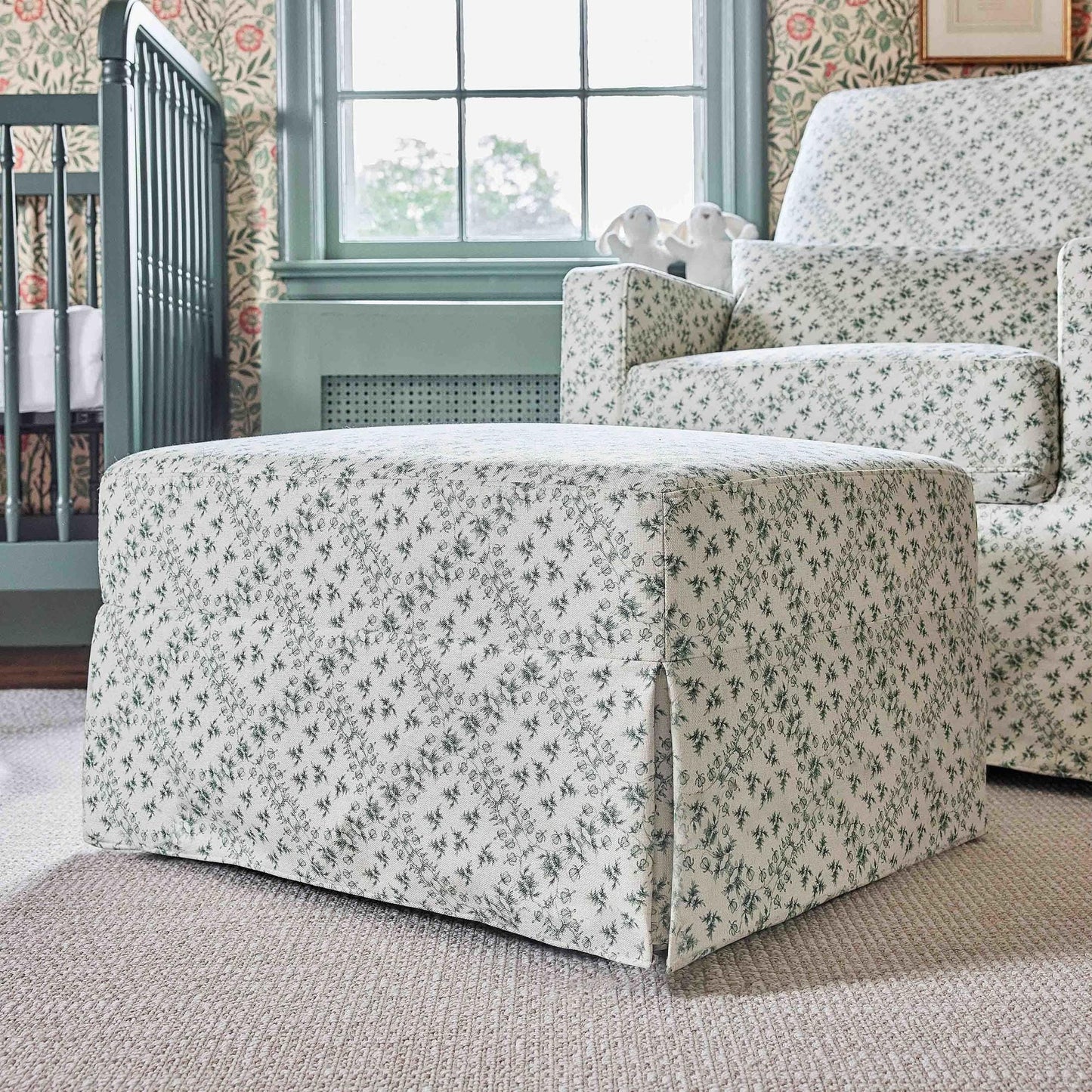 Namesake Ottomans Sarah Flint x Namesake Crawford Gliding Ottoman in Eco-Performance Fabric | Water Repellent & Stain Resistant