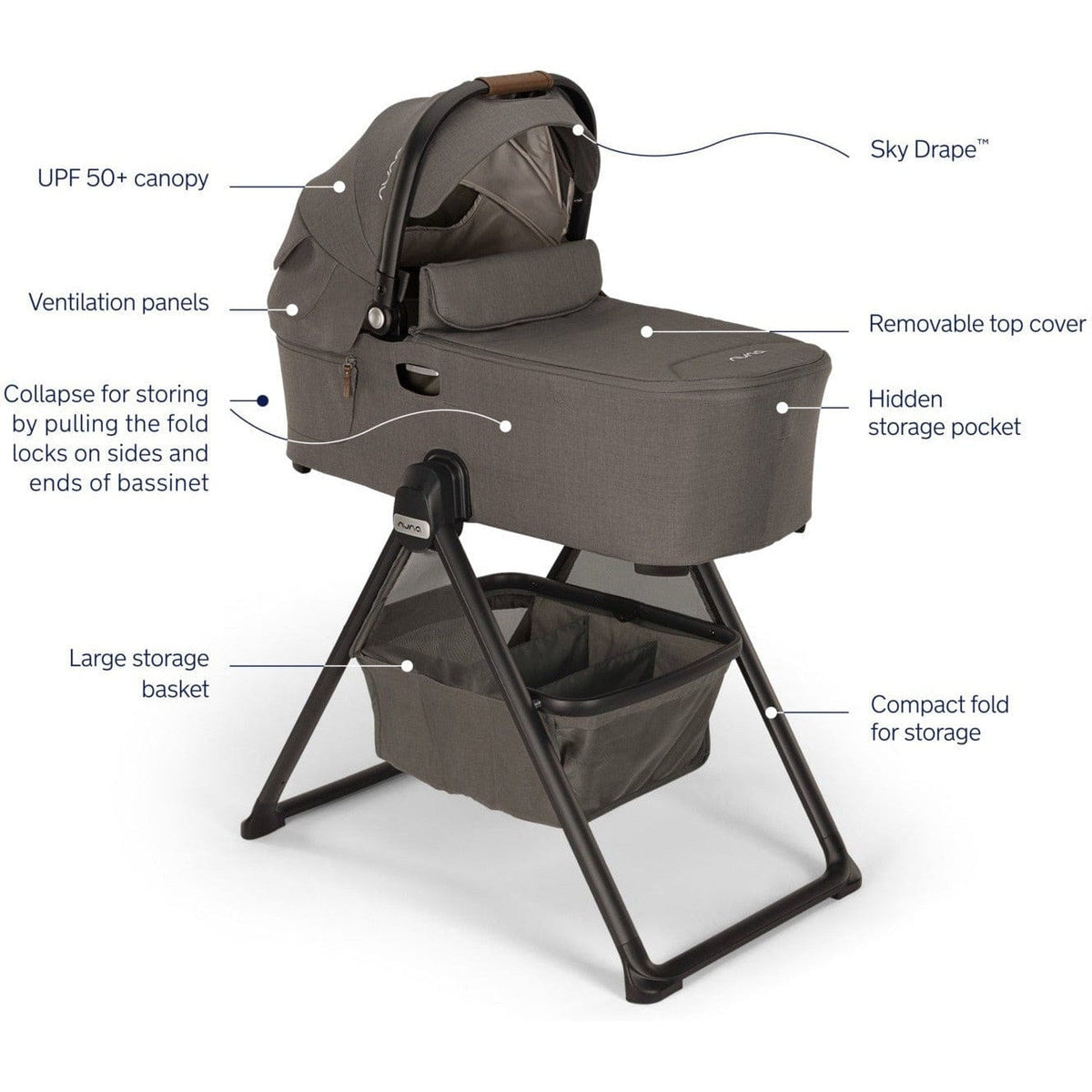 Nuna Stroller Accessories Nuna Demi Next Bassinet + Stand