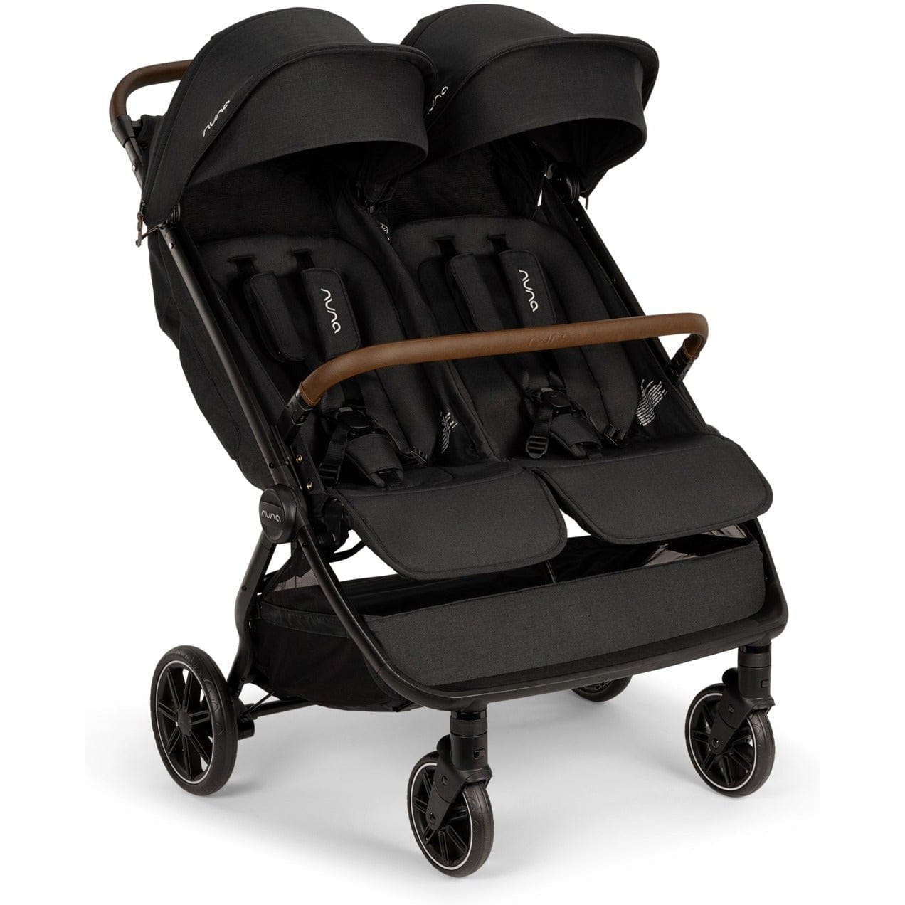 Nuna Strollers - Lightweight/Travel Caviar/Cognac Nuna TRVL DUBL Stroller