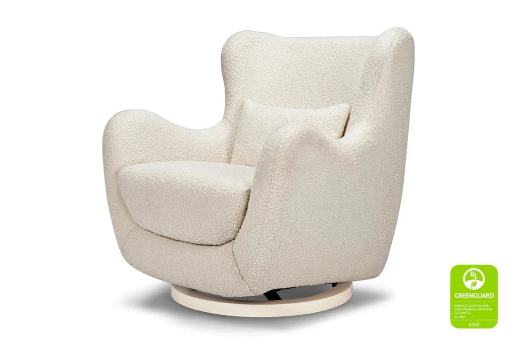 Nursery Works Gliders & Rockers Ivory Boucle with Ivory Wood Base Nursery Works Solstice Swivel Glider in Boucle