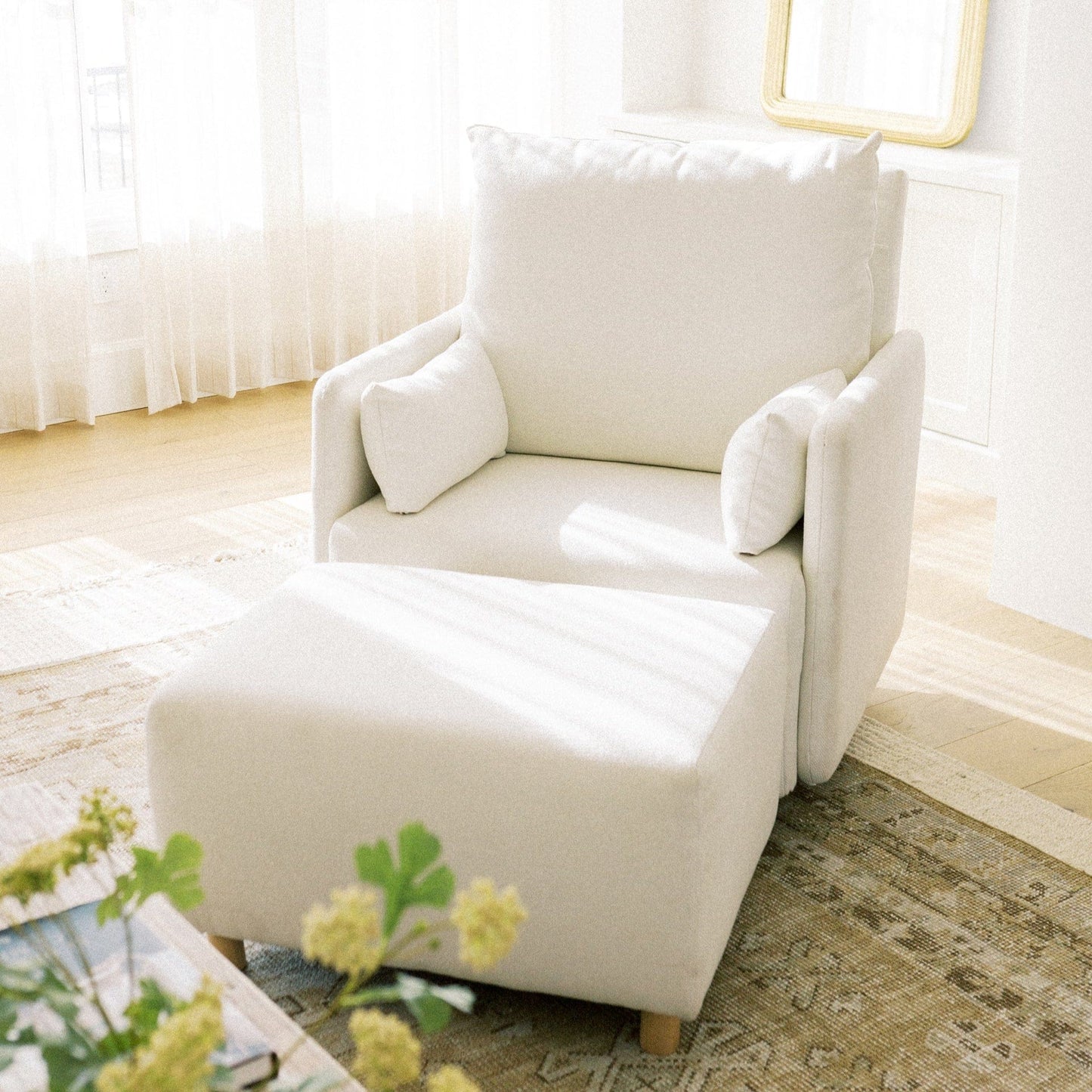 Oilo Gliders & Rockers Oilo Ollie: A Chair and a Half Swivel Nursery Glider with Back Recline