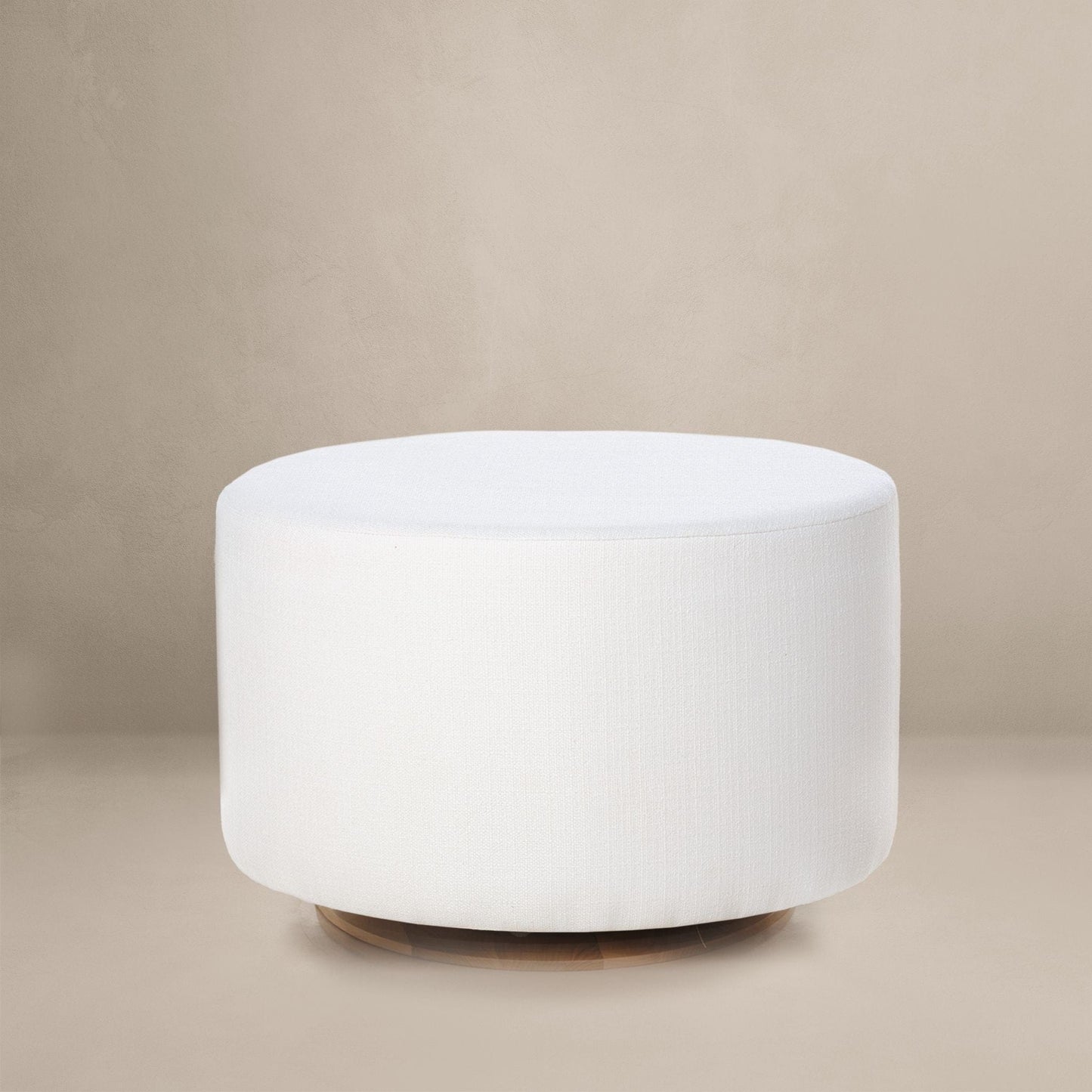 Oilo Ottomans High-Performance Ivory (+$70) Oilo Small Stationary Oval Ottoman With Wood Base