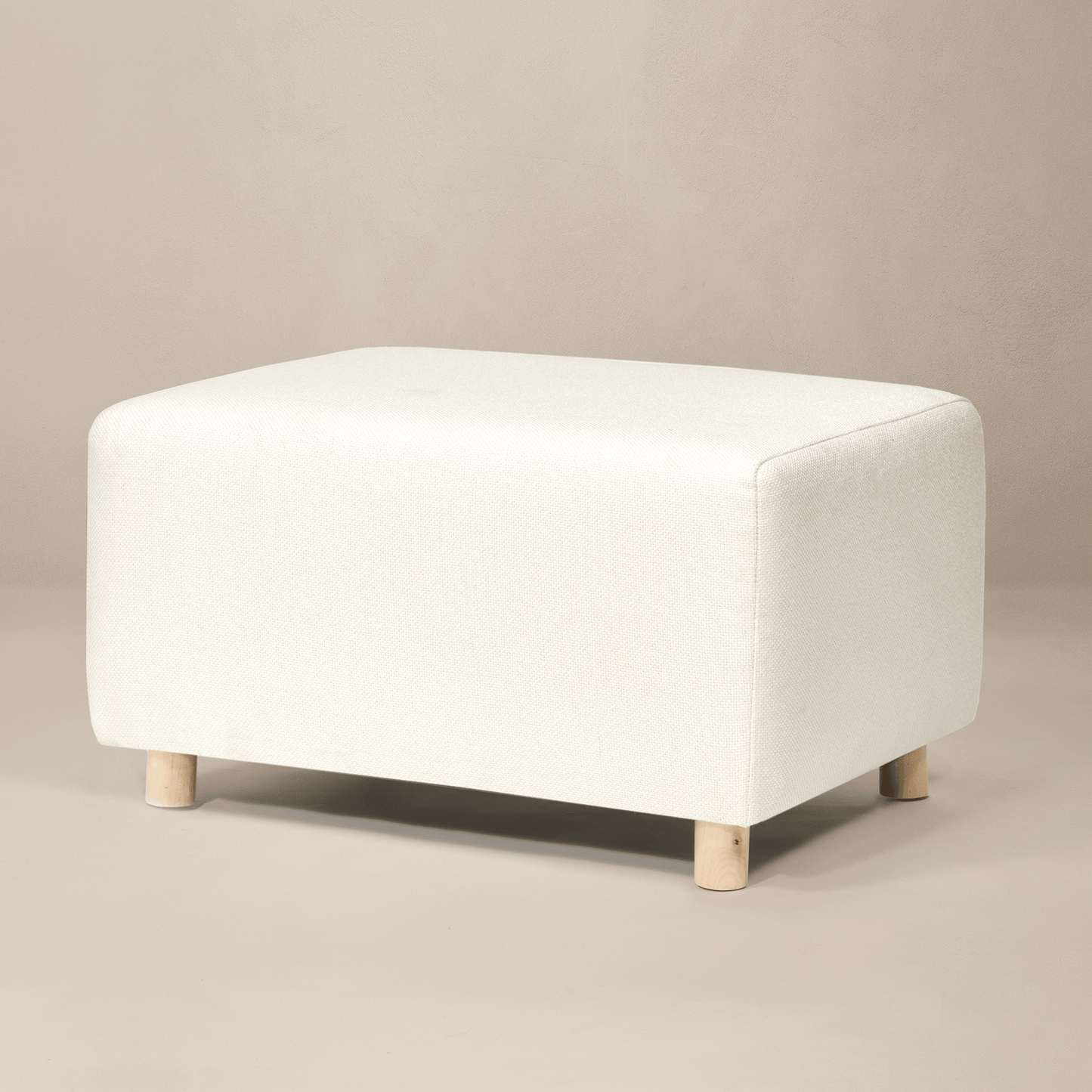 Oilo Ottomans High-Performance Ivory (+$70) Oilo The Ollie Ottoman: Stationary with Wood Legs