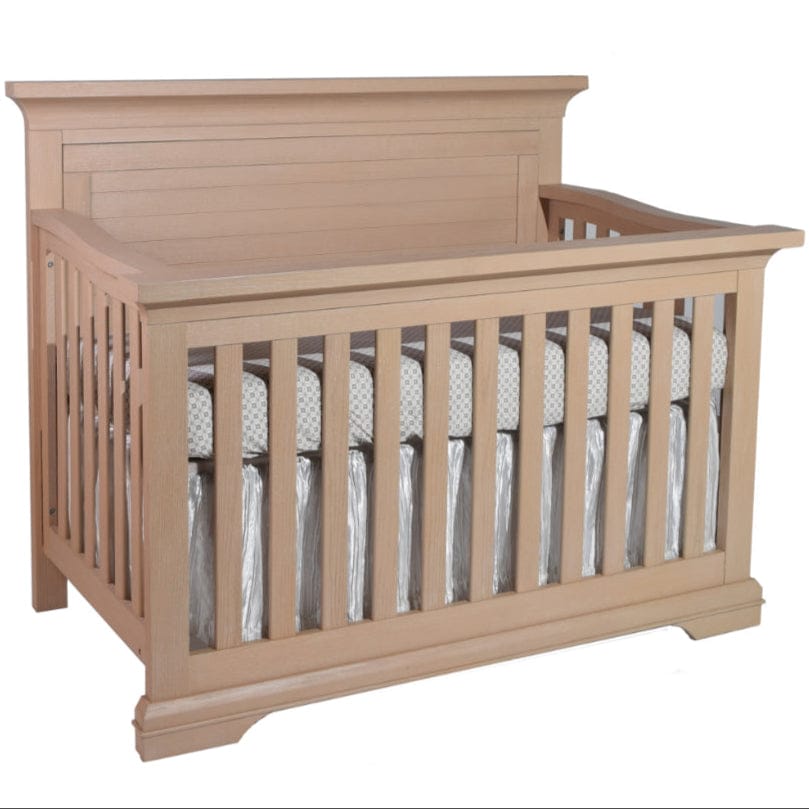 Pali Cribs Wood with Horizontal Lines Pali Genova Forever Crib with Decor Base