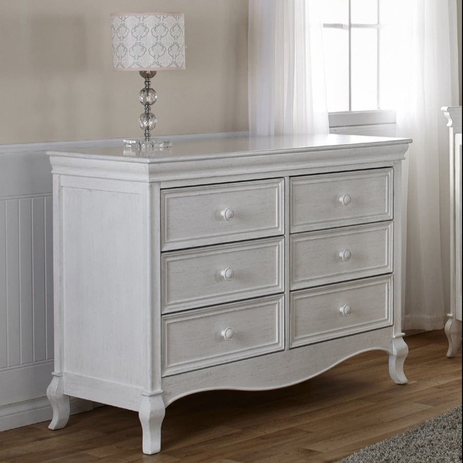 Pali Dressers Vintage White Pali Diamante Double Dresser