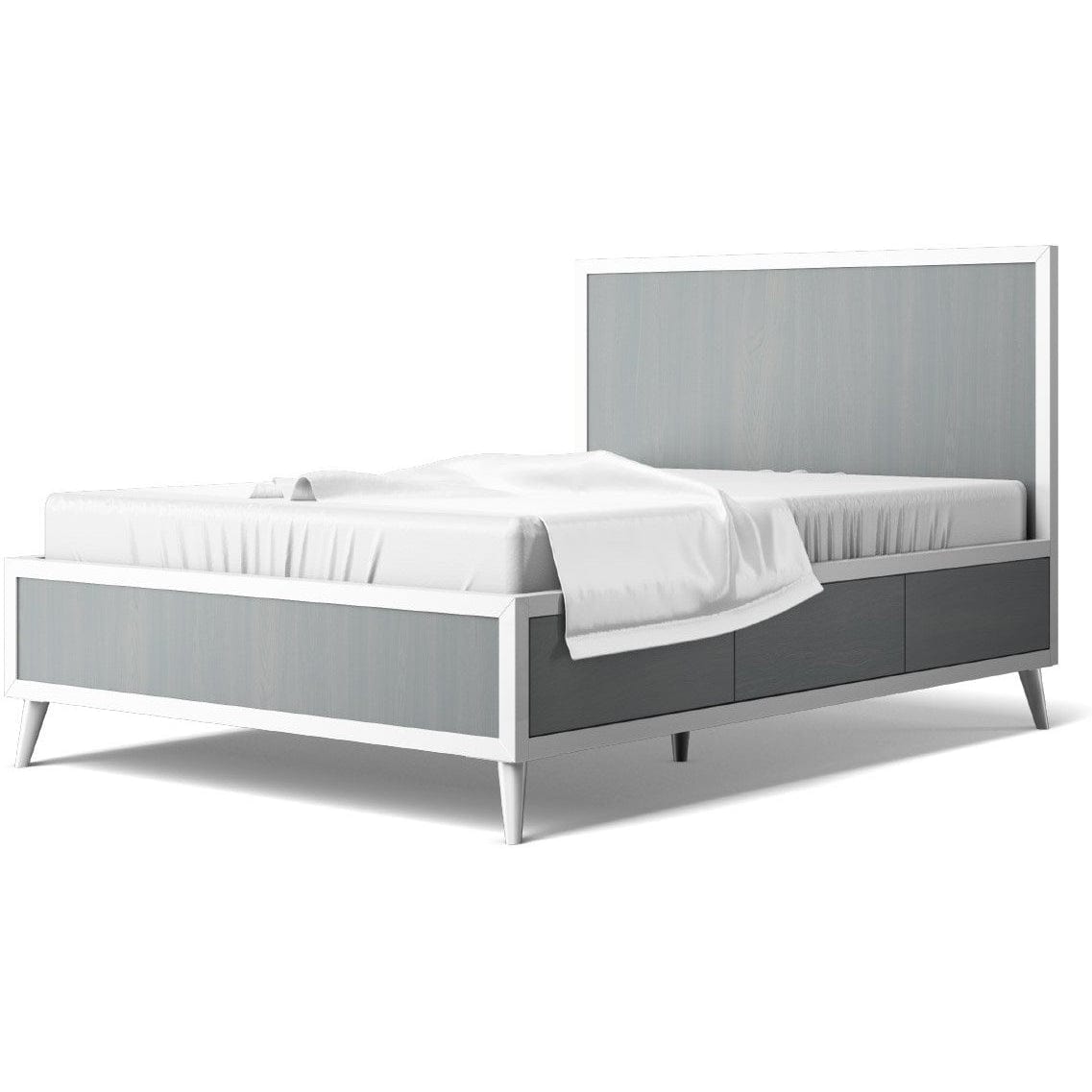 Romina Beds - Full Solid White / Washed Grey Romina New York Full Bed