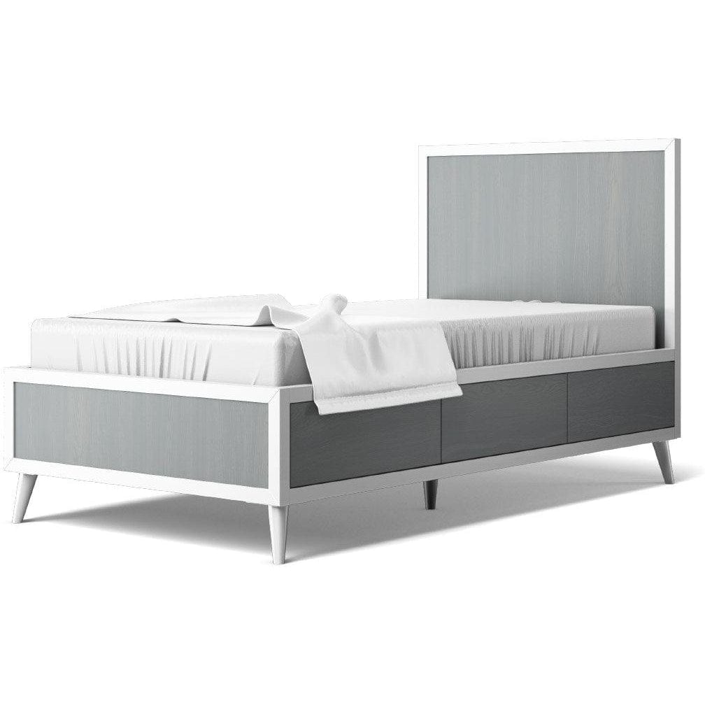 Romina Beds - Twin Solid White / Washed Grey Romina New York Twin Bed