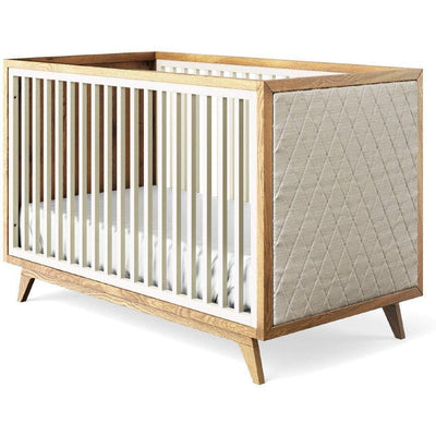 Romina Cribs Bianco Satinato / Beige Linen Romina Uptown Classic Crib (Tufted Sides)