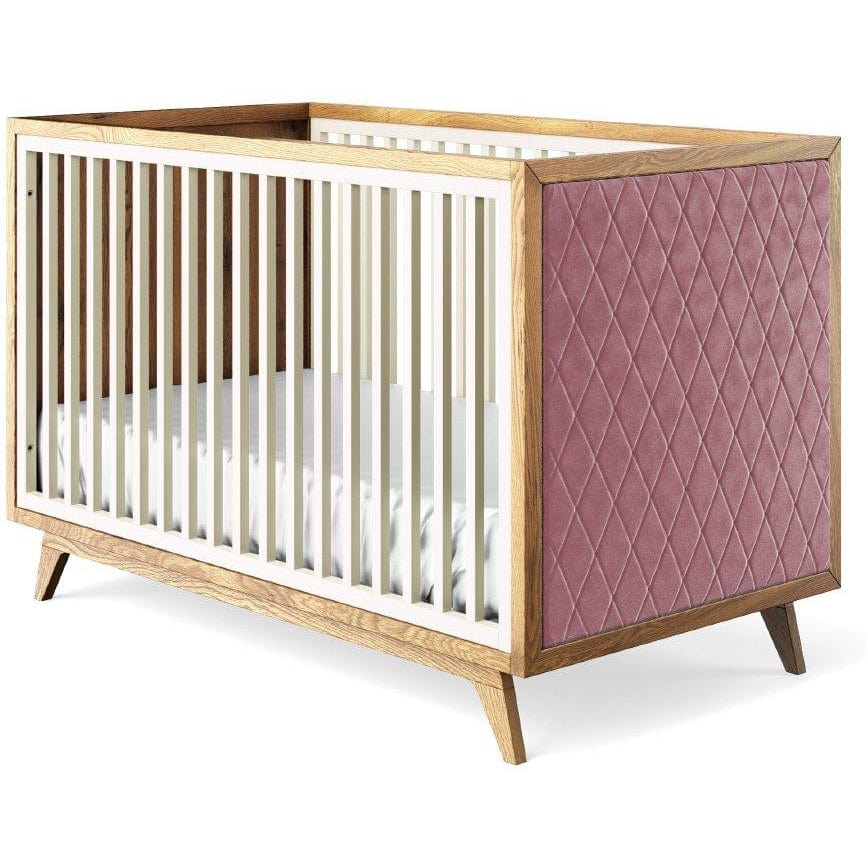 Romina Cribs Bianco Satinato / Pink Velvet Romina Uptown Classic Crib (Tufted Sides)