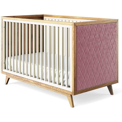 Romina Cribs Bianco Satinato / Pink Velvet Romina Uptown Classic Crib (Tufted Sides)