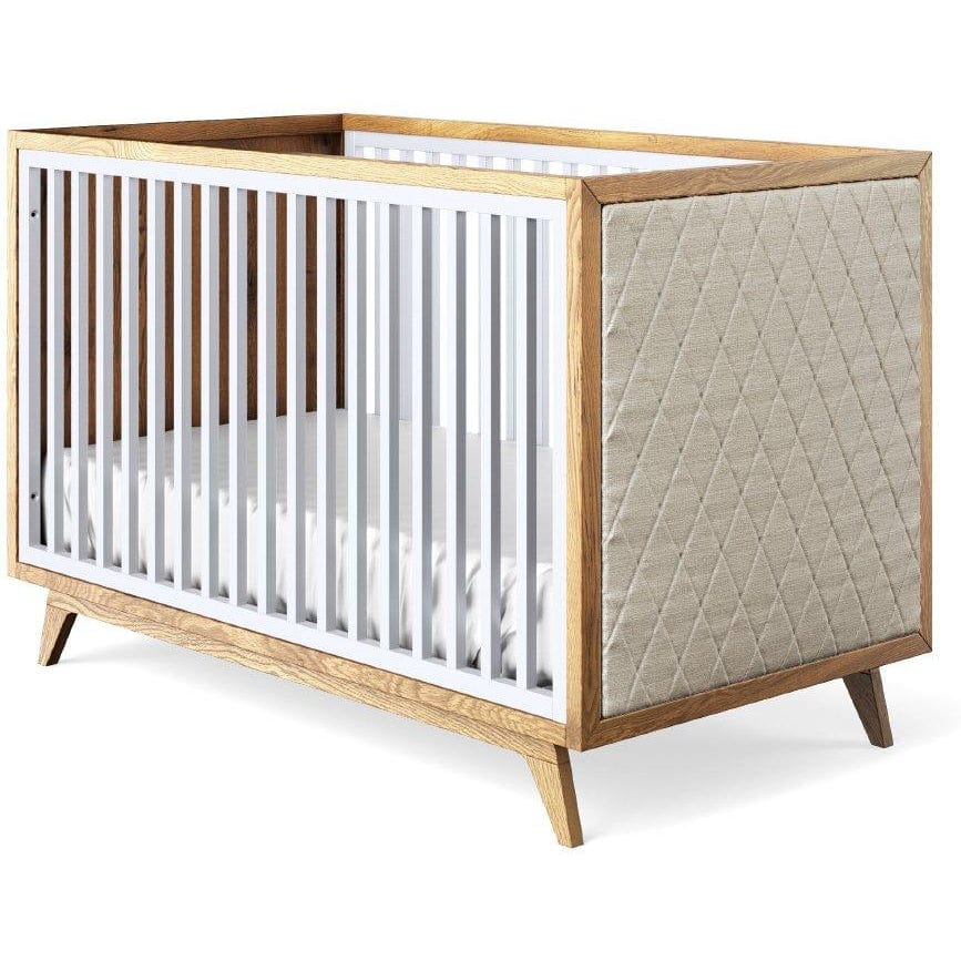 Romina Cribs Dove / Beige Linen Romina Uptown Classic Crib (Tufted Sides)