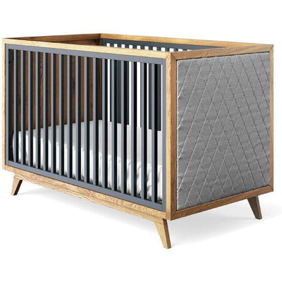 Romina Cribs Navy / Grey Linen Romina Uptown Classic Crib (Tufted Sides)