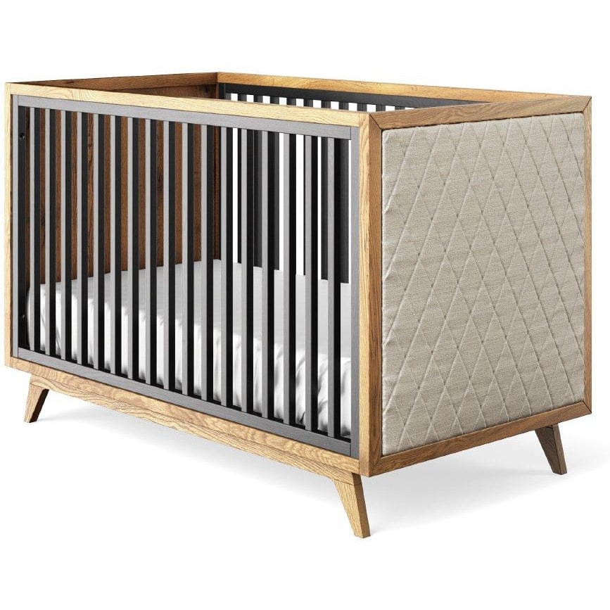 Romina Cribs Oil Grey / Beige Linen Romina Uptown Classic Crib (Tufted Sides)