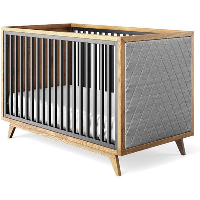 Romina Cribs Solid Black / Grey Linen Romina Uptown Classic Crib (Tufted Sides)