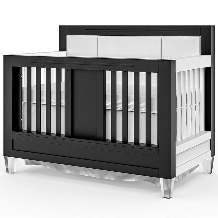 Romina Cribs Solid Black / Solid White / Beige Linen Romina Millenario Convertible Crib (Tufted)