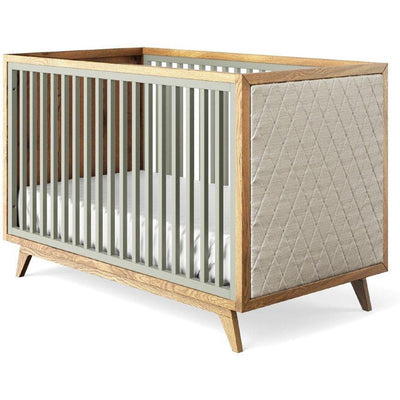 Romina Cribs Vintage Grey / Beige Linen Romina Uptown Classic Crib (Tufted Sides)