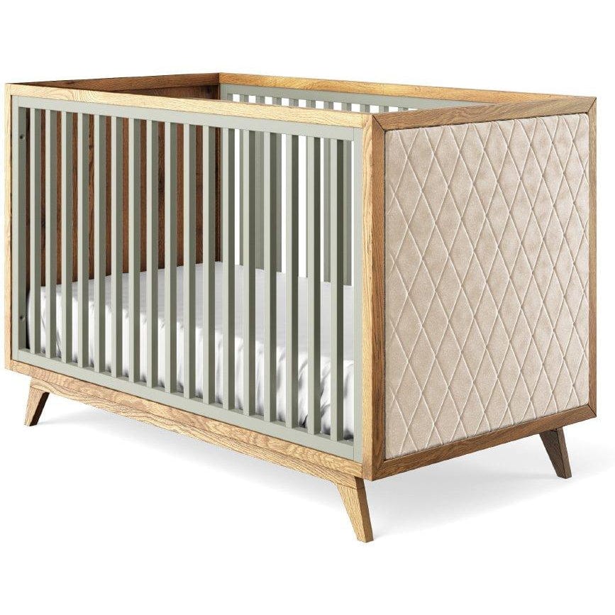 Romina Cribs Vintage Grey / Beige Velvet Romina Uptown Classic Crib (Tufted Sides)