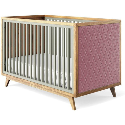 Romina Cribs Vintage Grey / Pink Velvet Romina Uptown Classic Crib (Tufted Sides)