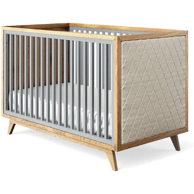 Romina Cribs Washed Grey / Beige Linen Romina Uptown Classic Crib (Tufted Sides)