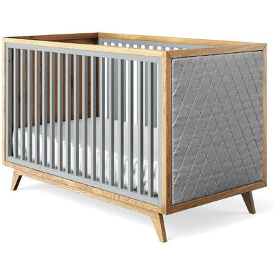 Romina Cribs Washed Grey / Grey Linen Romina Uptown Classic Crib (Tufted Sides)