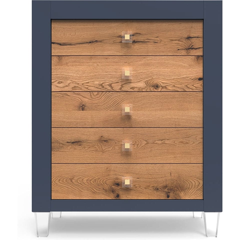 Romina Dressers Navy / White Oak Romina Millenario Tall Chest