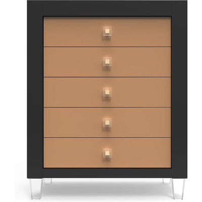 Romina Dressers Solid Black / Metallic Gold Romina Millenario Tall Chest
