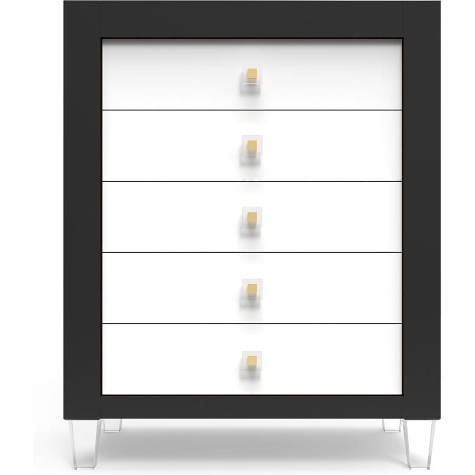 Romina Dressers Solid Black / Solid White Romina Millenario Tall Chest