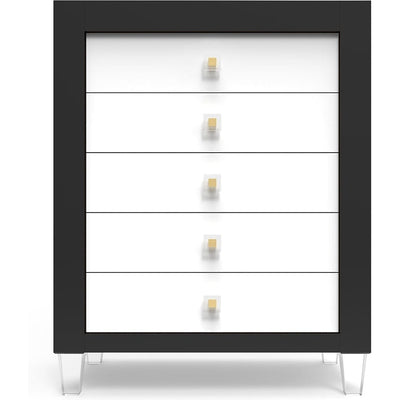 Romina Dressers Solid Black / Solid White Romina Millenario Tall Chest