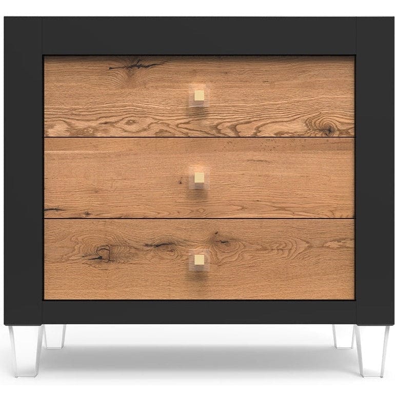 Romina Dressers Solid Black / White Oak Romina Millenario Single Dresser