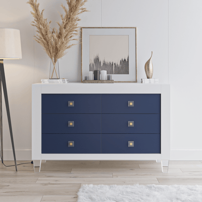 Romina Dressers Solid White / Navy Romina Millenario Double Dresser