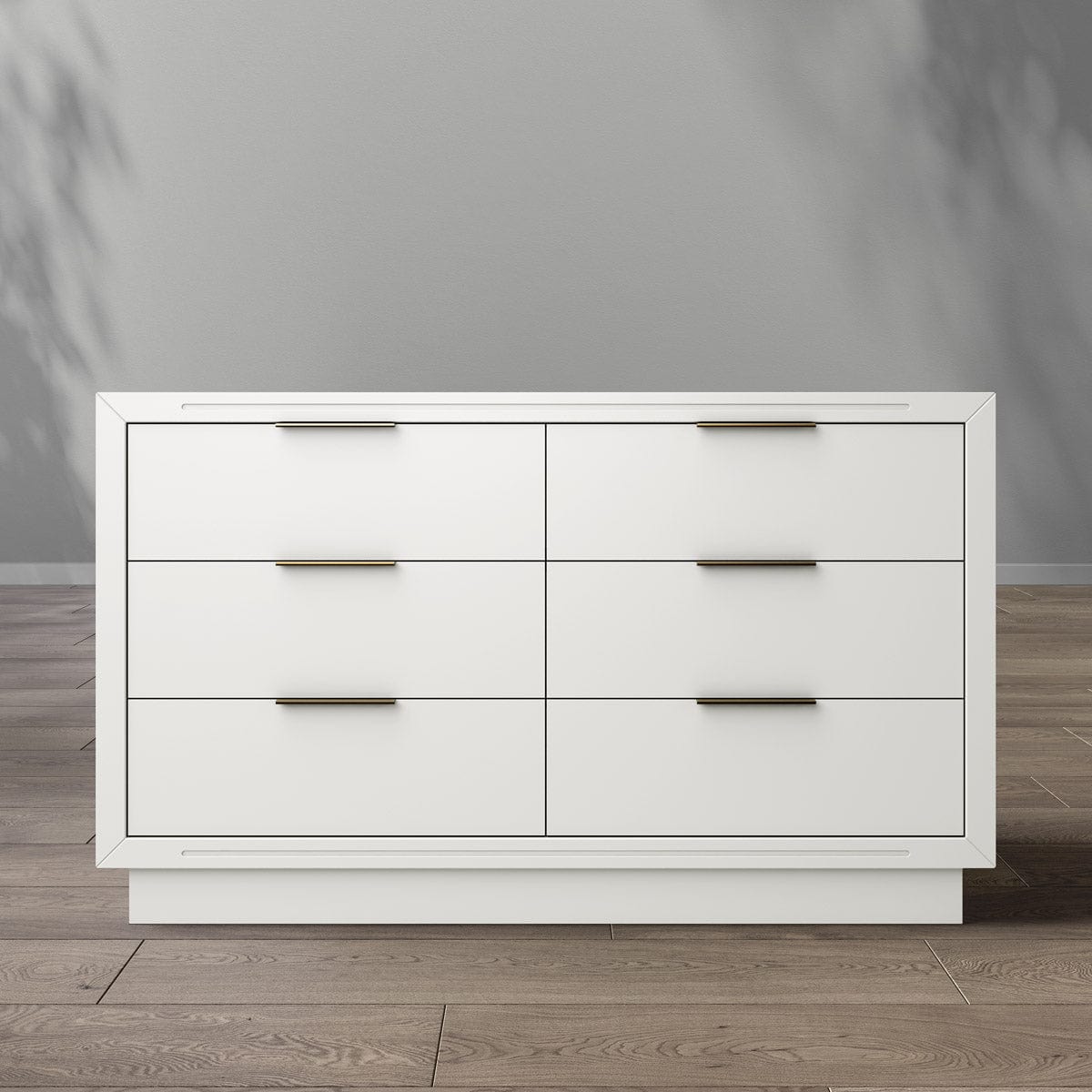Romina Dressers Solid White Romina Quadro Double Dresser