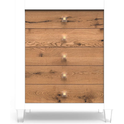 Romina Dressers Solid White / White Oak Romina Millenario Tall Chest