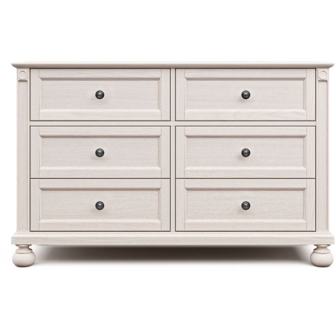 Romina Dressers Washed White / Bronze Romina Dakota Double Dresser