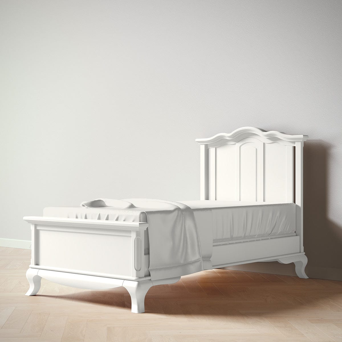 Romina Furniture Beds - Twin Solid White Romina Cleopatra Twin Bed