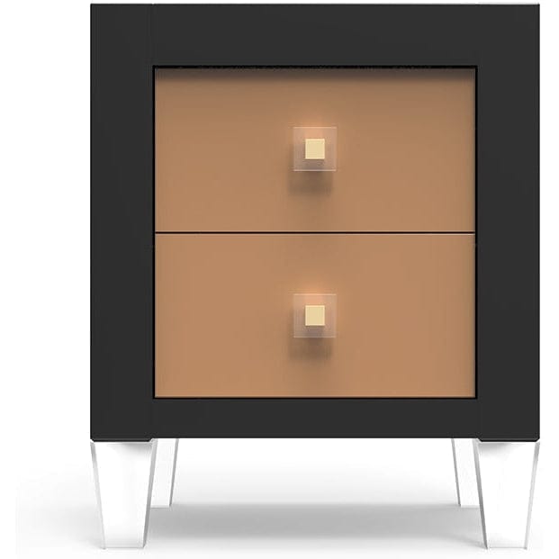Romina Nightstands Solid Black / Metallic Gold Romina Millenario Nightstand