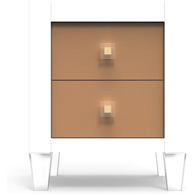 Romina Nightstands Solid White / Metallic Gold Romina Millenario Nightstand