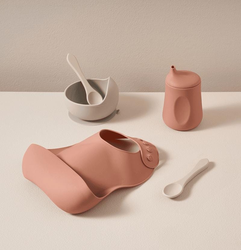 Silver Cross Bibs & Burp Cloths Terracotta Silver Cross Mealtime Set