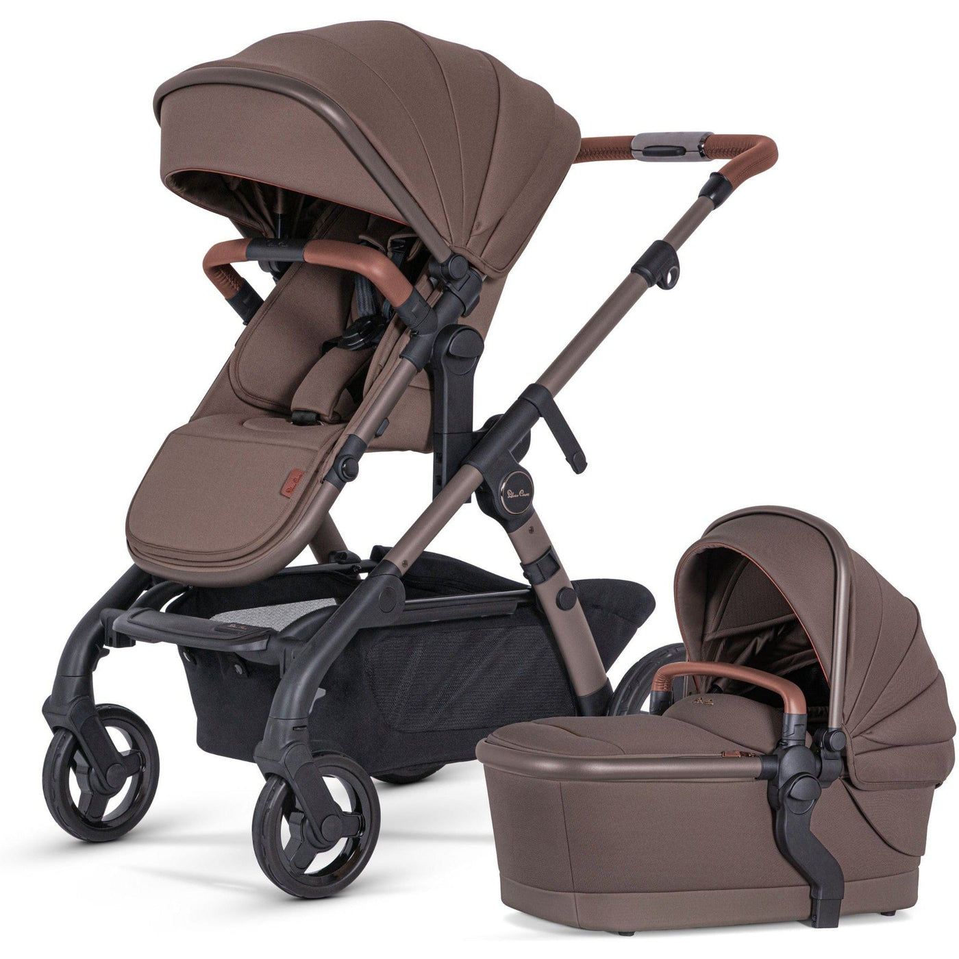 Silver Cross Strollers - Double Caramel Silver Cross Wave 3 Single-to-Double Stroller