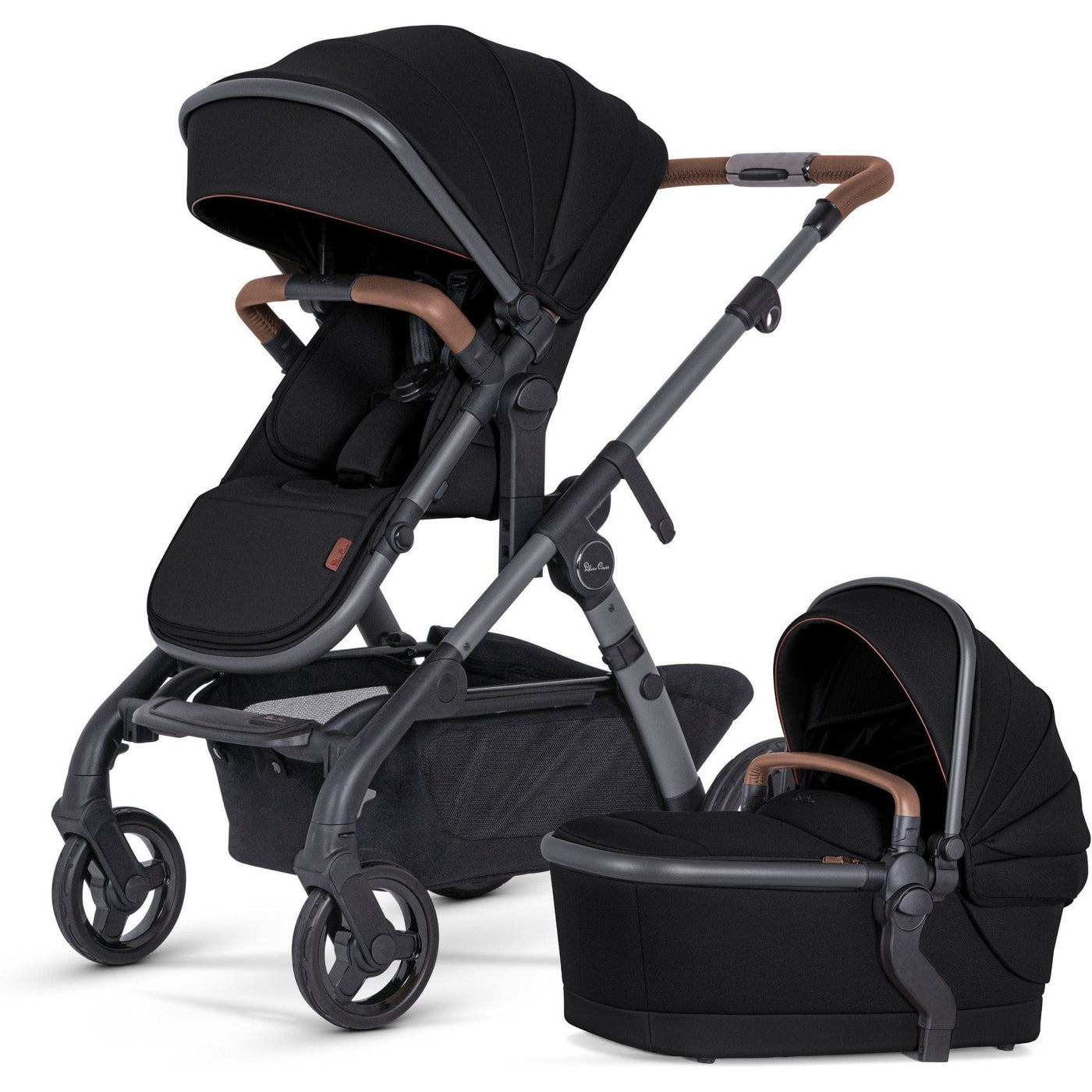 Silver Cross Strollers - Double Licorice Silver Cross Wave 3 Single-to-Double Stroller