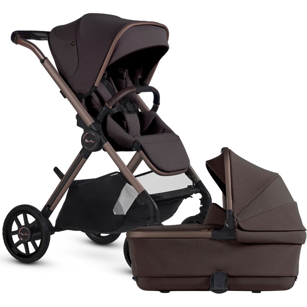 Silver Cross Strollers - Single Ganache Silver Cross Reef 2 Stroller + Folding Bassinet