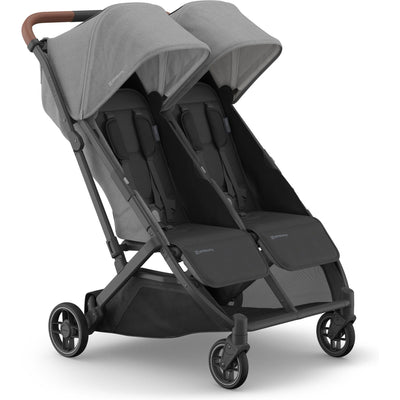 UPPAbaby Strollers - Double Greyson (Charcoal Mélange | Carbon Frame | Saddle Leather) UPPAbaby Minu Duo Stroller