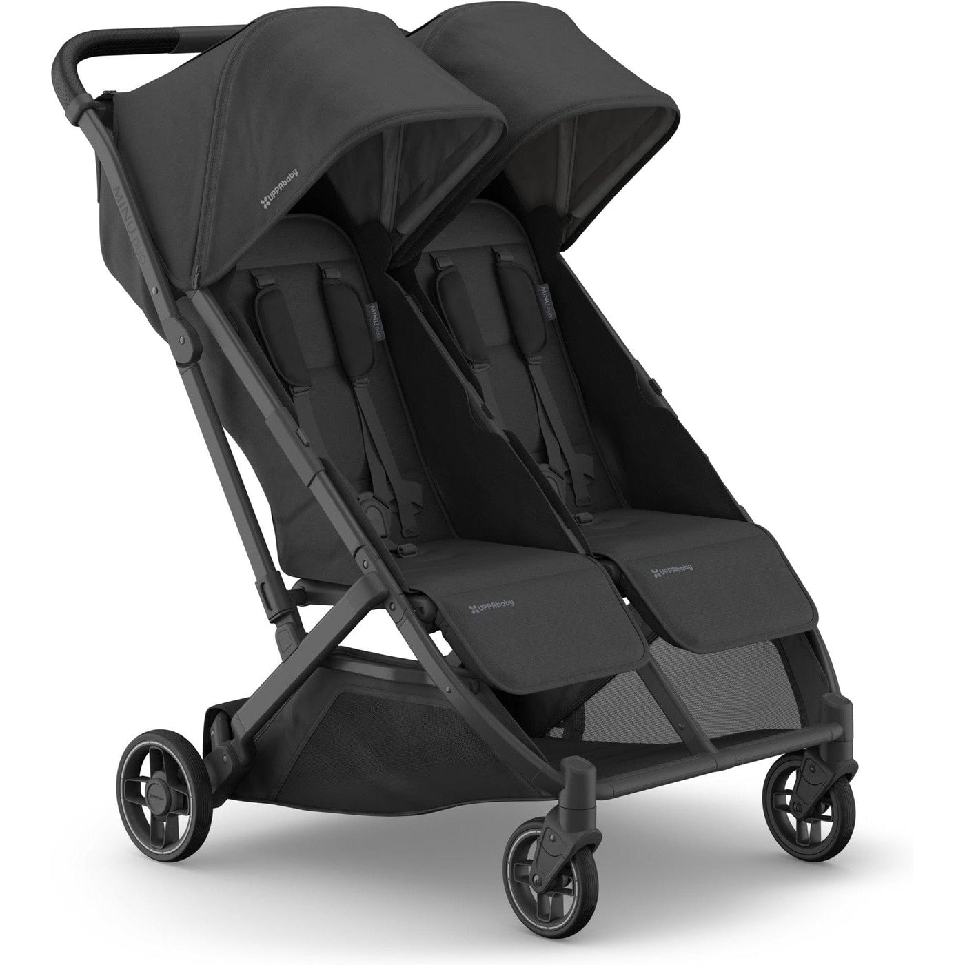 UPPAbaby Strollers - Double Jake (Charcoal | Carbon Frame | Black Leather) UPPAbaby Minu Duo Stroller