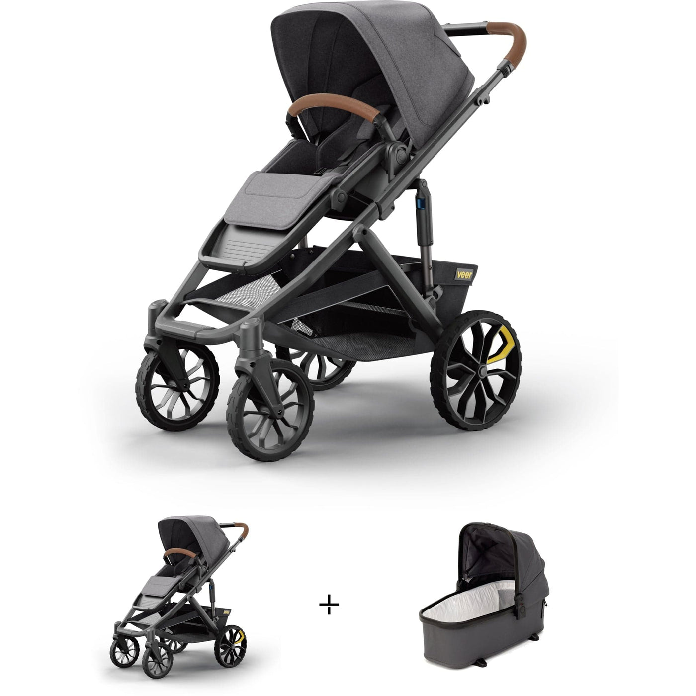Veer Strollers - Single Veer Switch&Roll Stroller with Infant Essentials
