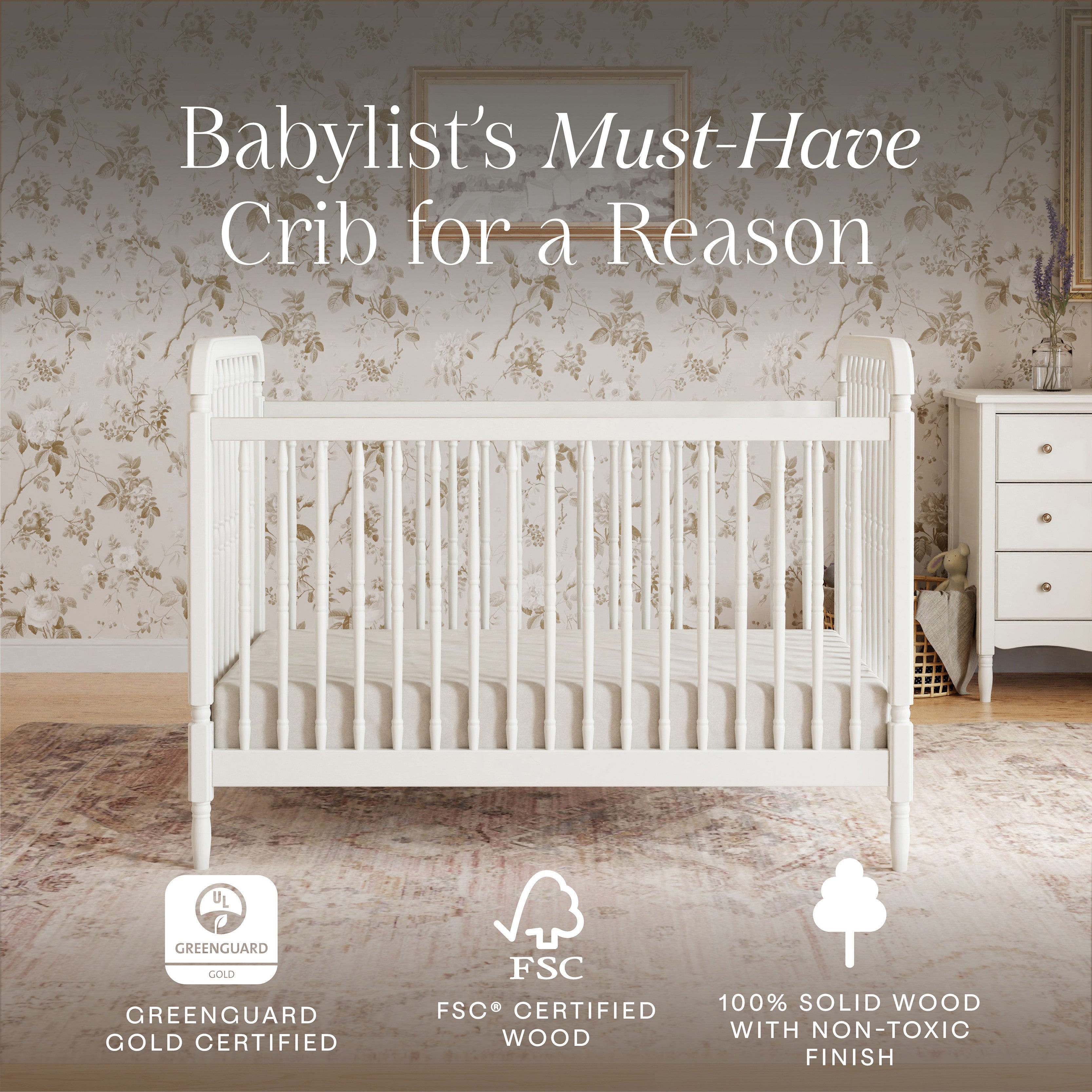 Namesake Liberty 3-in-1 Convertible Spindle Crib with Toddler Bed