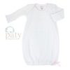 Paty Lap/Shoulder Gown for Newborn - White with Pink Trim