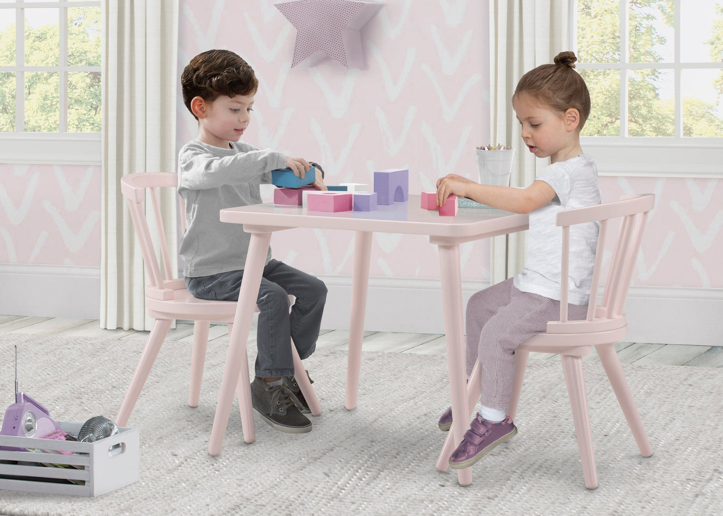 Baby & Kids 1st Play Tables Jordan Wooden Table & Chairs Grey